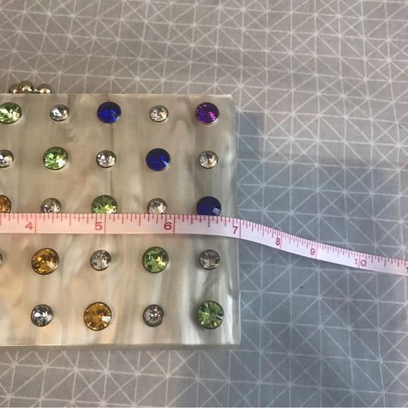 Cavana Multicolored Jeweled Pearlized Lucite Clutch - Picture 9 of 11